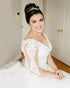 Classic Lace Wedding Dresses with Long Sleeve Sexy V-Neck 2021 Tulle Bridal Gowns Appliques